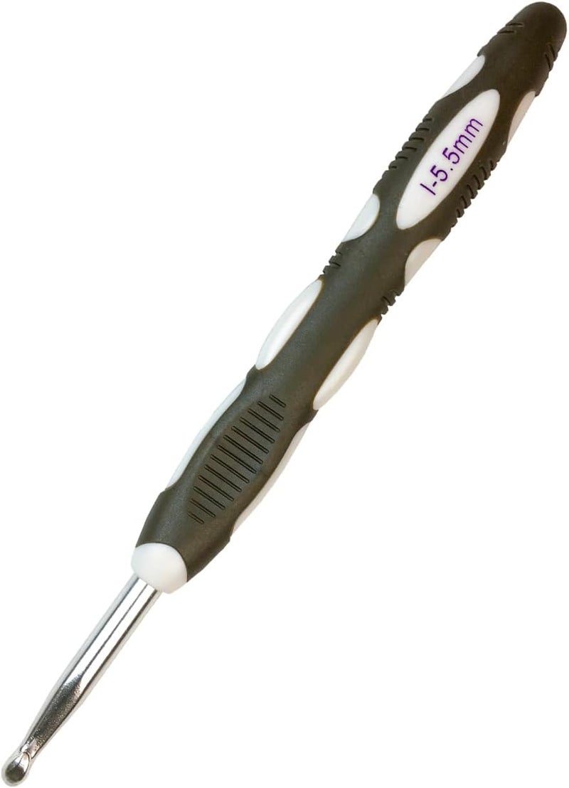 Mdoker حجم I/9(5.5mm) إبرة كروشيه، إبر كروشيه طويلة جدًا لليدين المصابة بالتهاب المفاصل، مقبض مريح ناعم للمبتدئين وعشاق الكروشيه ذوي الخبرة، مريح/سلس/مريح - Image 1